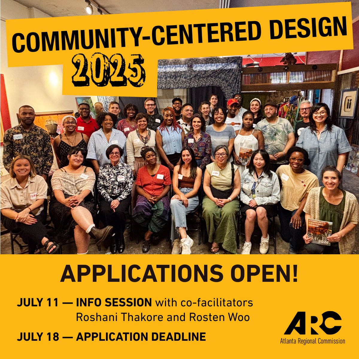 Atlanta Regional Commission (@atlantaregional) on Twitter photo Calling all creative metro Atlanta changemakers! Apply for ARCās Community-Centered Design class! We are partnering with <a href="/AtlantaHarvest/">Atlanta Harvest</a> to explore creative strategies around food insecurity, climate resilience, and more.
Apply by July 18! Learn more: bit.ly/4khxGoP Calling all creative metro Atlanta changemakers! Apply for ARCās Community-Centered Design class! We are partnering with <a href="/AtlantaHarvest/">Atlanta Harvest</a> to explore creative strategies around food insecurity, climate resilience, and more.
Apply by July 18! Learn more: bit.ly/4khxGoP