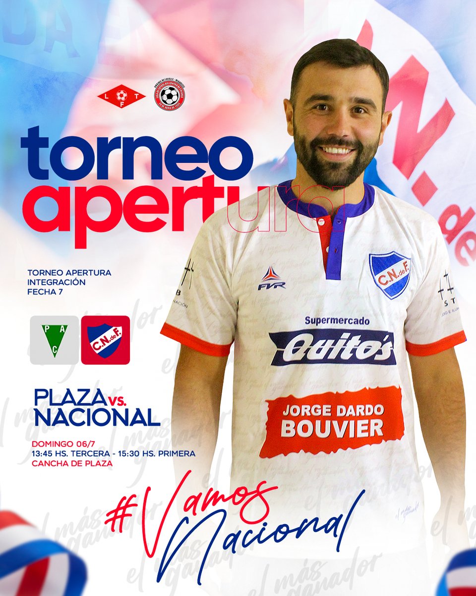 Domingo! Se viene la última fecha del Apertura y estamos en la definición! 

𝑄𝑢𝑒 𝑠𝑖 𝑣𝑎𝑠 𝑝𝑟𝑖𝑚𝑒𝑟𝑜 𝑣𝑎𝑚𝑜 𝑎 𝑓𝑒𝑠𝑡𝑒𝑗𝑎𝑟
𝑄𝑢𝑒 𝑠𝑖 𝑝𝑖𝑛𝑡𝑎𝑛 𝑚𝑎𝑙𝑎𝑠 𝑚𝑎𝑠 𝑣𝑎𝑚𝑜 𝑎 𝑒𝑠𝑡𝑎𝑟..

#VamosNacional 🔵⚪🔴