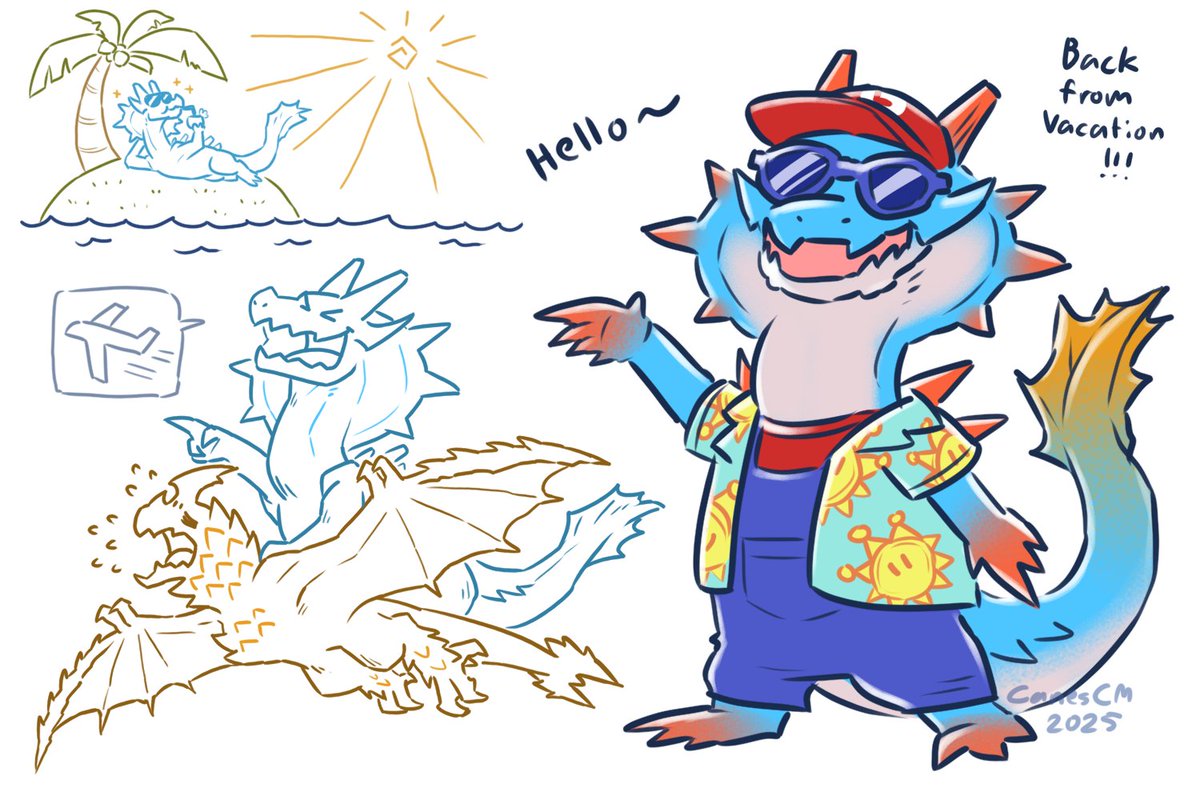 some quick doodle; he's back from vacation!
i hope everyone has been enjoying TU2 :D

#MonsterHunter #Lagiacrus #Seregios