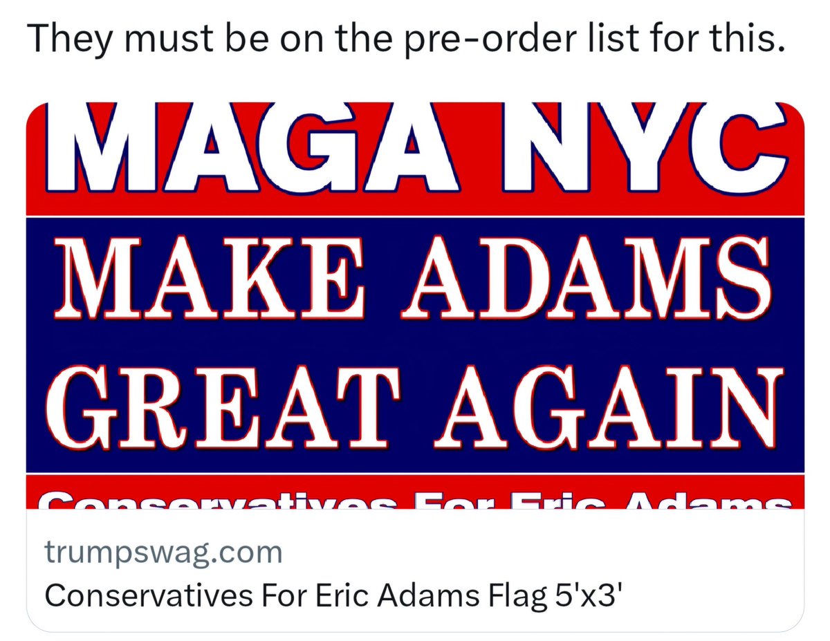 This is why the "MAKE ADAMS GREAT AGAIN" Agenda in the NYC Mayoral Race is going to cause the GOP to lose the midterm elections in 2026

(Watch broadcast below)

<a href="/charliekirk11/">Charlie Kirk</a> <a href="/bennyjohnson/">Benny Johnson</a> <a href="/scrowder/">Steven Crowder</a> <a href="/JohnDMacari/">John D. Macari Jr. 🇺🇸🗽</a> <a href="/joerogan/">Joe Rogan</a> <a href="/TrevorFitzgibb1/">Trevor Fitzgibbon</a> <a href="/naomirwolf/">Dr. Naomi Wolf. 8 NYT Bestsellers. DPhil, Poetry.</a> <a href="/HarmeetKDhillon/">Harmeet K. Dhillon</a>