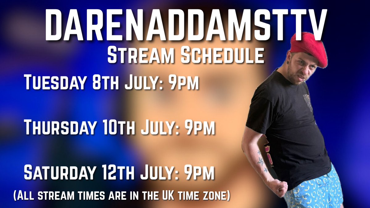 darenaddamsTTV's tweet image. Upcoming weeks stream schedule! 😃 🎬 #darenaddamsttv #twitch #twitchaffiliate
