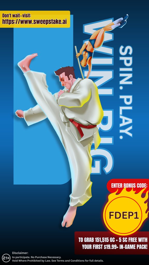 SweepstakeAI's tweet image. It’s your lucky day—join now and level up! 🔥

Play and visit Sweepstake.ai today.

#SweepstakeGames #PlayForFun #OnlineGaming #NoPurchaseNecessary #GamingCommunity #SweepstakeAI #OnlineGames #GamingVibes #SocialCasino