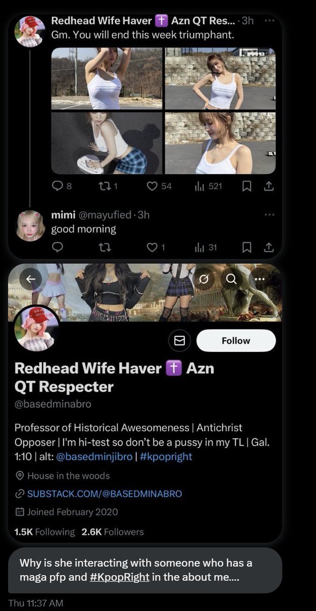 lorblarb's tweet photo. All her accounts @/mayufied
@/loveultion (suspended)
@/h2hfied
@/jojifukud (suspended)
@/h2hfication
Might as well block the maga person that she interacted w @/basedminabro
https://t.co/Bs55Ow7k56
https://t.co/TKQcHPhwCh
https://t.co/nTTN7N66A0
#protect_triples https://t.co/yRmV7BY99L