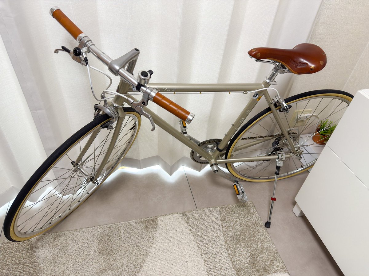 osarun_run_run's tweet image. 今日はデスク周り☺️
(部屋の好きなもの3つ)

･LOWYA:天然木2人掛けソファ
･Frexi Spot:Lotus(旧名 XRC5 Pro)
･Fuji Ballad(ハンドル/サドル レザーカスタム)

#desksetup #setup #flexispot