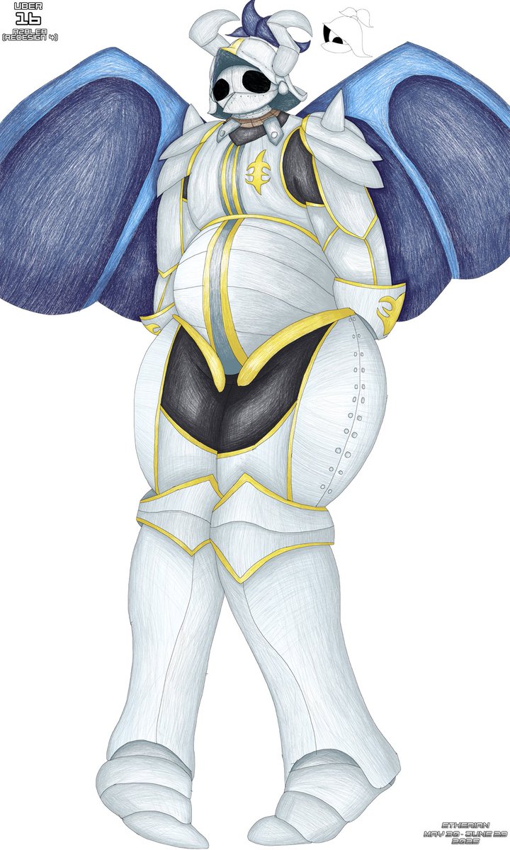 TrueAnti404's tweet image. uber 16 - azalea
check out my big fat fucking knight who’s also my comfort character this drawing took me a whole ass month to make I hope you like it #art