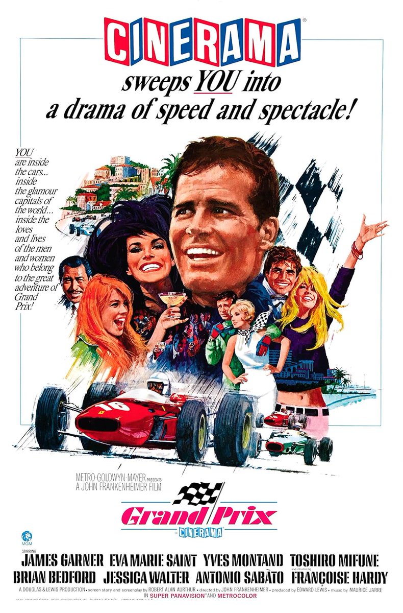 Currently watching  the movie Grand Prix w/James Garner on The Movie Channel. I saw the movie when it came out in 1966 with my dad. Going home 
 my dad raced our 1956 Dodge like he was Graham Hill (his fav driver) in the movie.🏁🤪 he took me to 1967 Watkins Glen Gp.
 Good times