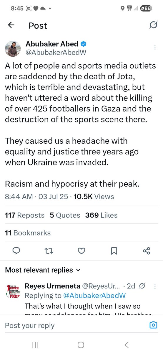 jina_huh's tweet photo. Selfish & hypocritical of you.
@LFC footballer #DiogoJota died in a car that burst into flames. ๐๐ซโฝ๏ธ
You mentioned Gazans but didn't mention the 50 (dead & living; Israeli & non-Israeli) hostages whom Hamas terrorists are holding in Hamas Hell. ๐๐
#problematicprotestonline https://t.co/j39kwiLSOa