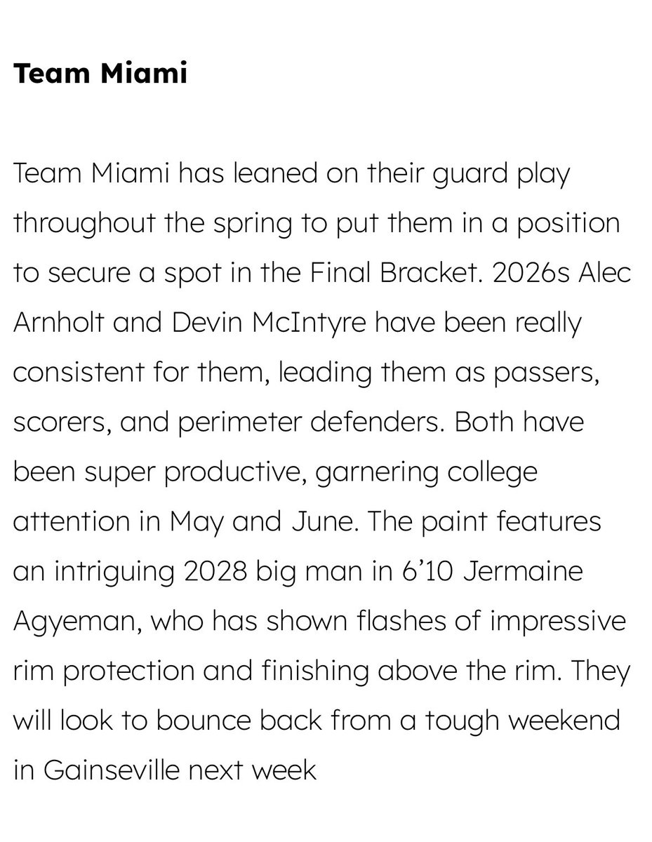 Thank You <a href="/PRO16League/">PRO16/NXTPRO League</a> for the shoutout in the recent article. Looking to make a deep run in the playoffs!

<a href="/TeamMiamiAAU/">Team Miami</a>