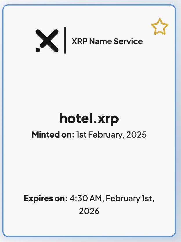 DomainsXRP's tweet image. 🏨 Premium Hospitality Domain: HOTEL.XRP
The perfect name for XRPL-based travel booking, NFT stays, loyalty rewards, or metaverse hotels.
🌍 Global appeal. High-utility. Easy to brand.
💰 Price: $40,000
📩 DM to reserve this 5-star domain.
#XRP #XRPL #HotelXRP #Web3Domains…