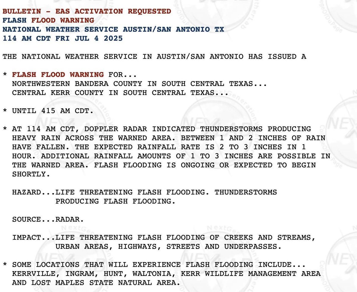 Chris Martz (@chrismartzwx) on Twitter photo <a href="/chrisdmowrey/">Chris Mowrey</a> The NWS office in Austin / San Antonio issued a flood watch for Kerr County 12 HOURS in advance, then issued a flash flood warning some three hours before the Guadalupe River began to flood. You have no clue what you’re talking about. <a href="/chrisdmowrey/">Chris Mowrey</a> The NWS office in Austin / San Antonio issued a flood watch for Kerr County 12 HOURS in advance, then issued a flash flood warning some three hours before the Guadalupe River began to flood. You have no clue what you’re talking about.