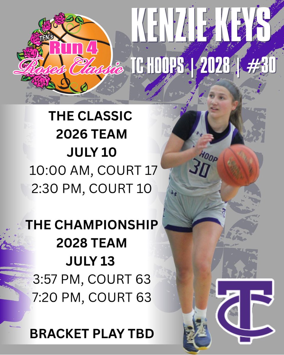 Kenzie Keys (@kenziekeys2028) on Twitter photo 5 Days until <a href="/TFNsRun4Roses/">TFN's Run 4 Roses</a>!! Here’s my pool play schedule for The Classic and Championship sessions! <a href="/TC_Hoops/">TC Hoops</a> <a href="/SaxonyLHS/">Saxony Lutheran HS</a> 5 Days until <a href="/TFNsRun4Roses/">TFN's Run 4 Roses</a>!! Here’s my pool play schedule for The Classic and Championship sessions! <a href="/TC_Hoops/">TC Hoops</a> <a href="/SaxonyLHS/">Saxony Lutheran HS</a>