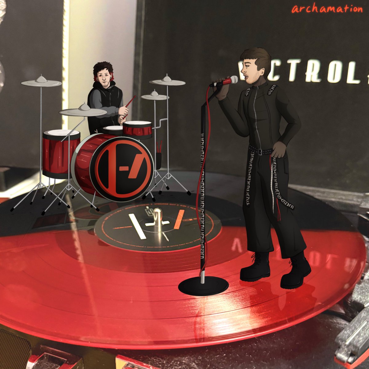 archamation's tweet image. two happy boys on da record player - breach edition ‼️

@twentyonepilots @tylerrjoseph @joshuadun #twentyonepilots #tylerjoseph #joshdun #cliqueart #clancy #breach #thecontract