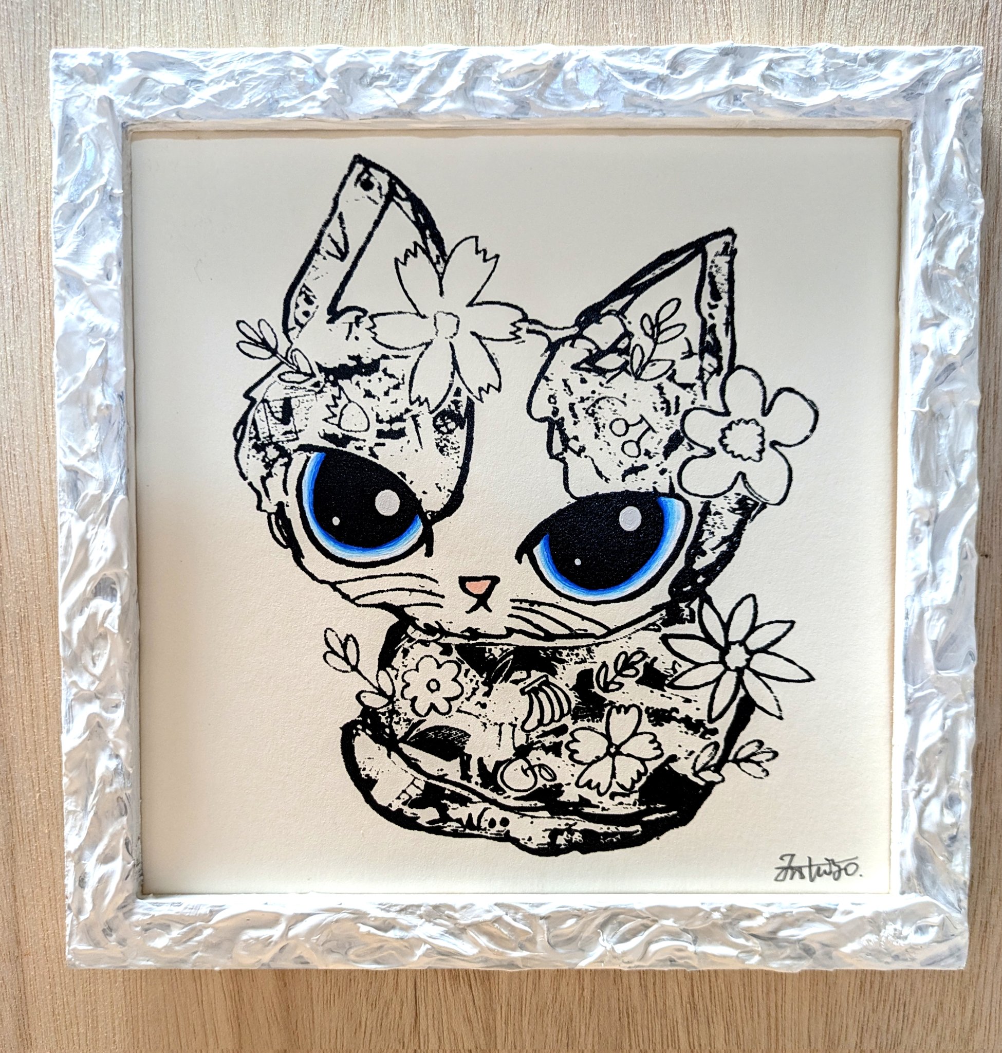一番人気❗️今年ラス1❕️手作り額付き銅版画応用絵画 「きらめき