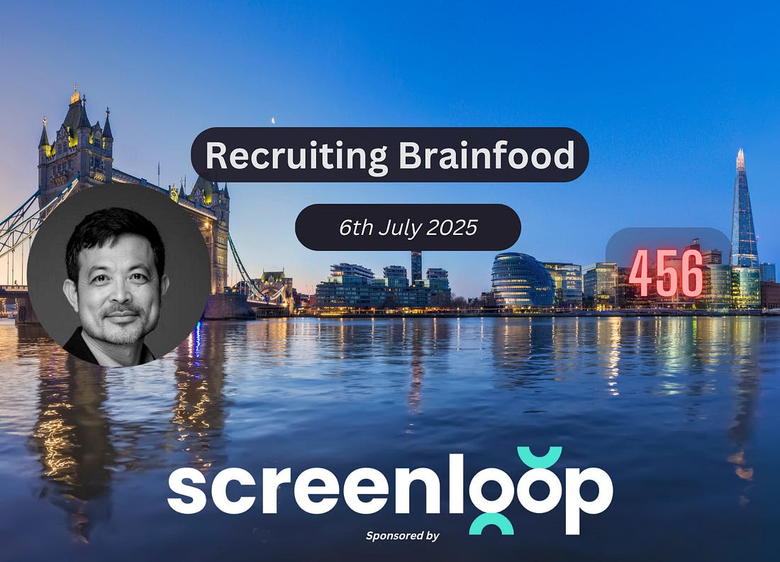 Recruiting Brainfood - Issue 456
recruitingbrainfood.substack.com/p/recruiting-b…

War for Talent 2.0 - with $100 million pa salaries, State of AI Bias Report, line managers doing promotions via AI, the embedded imperative of revenue maximisation and a guy called Soham Parekh...