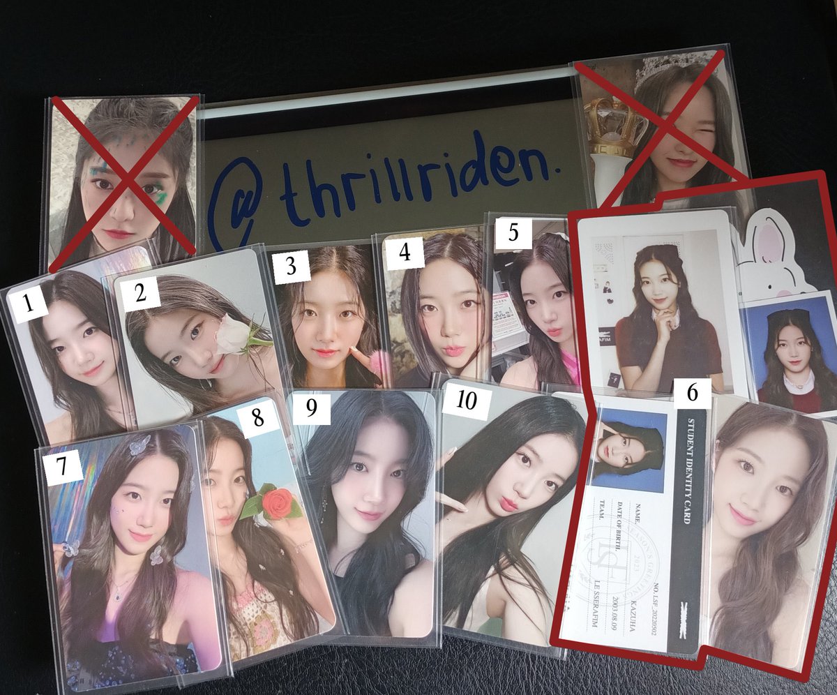 🗯️ :: want to sell / #wts / lfb ina 

le sserafim kazuha photocard

10K/pc usahakan take lebih dari satu yaa. 

🏡 semarang, jawa tengah.
🏁 harga inc packing (exc adm)