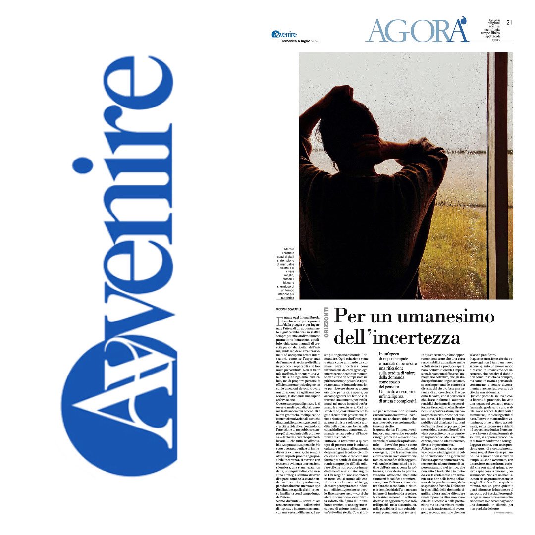 Ci siamo convinti che ogni dubbio sia un difetto da correggere. Eppure, alcune domande non vogliono risposte: vogliono tempo, silenzio, trasformazione. 
Questo articolo è per chi non si accontenta di formule rapide e crede che pensare sia ancora un atto di libertà.