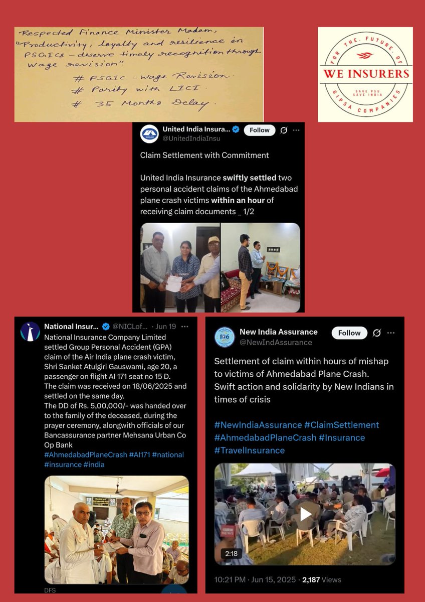 Commitment of PSGIC workforce towards the people of nation

We deserve timely wage revision 

#WageRevision_PSGICs
#1063days_delay