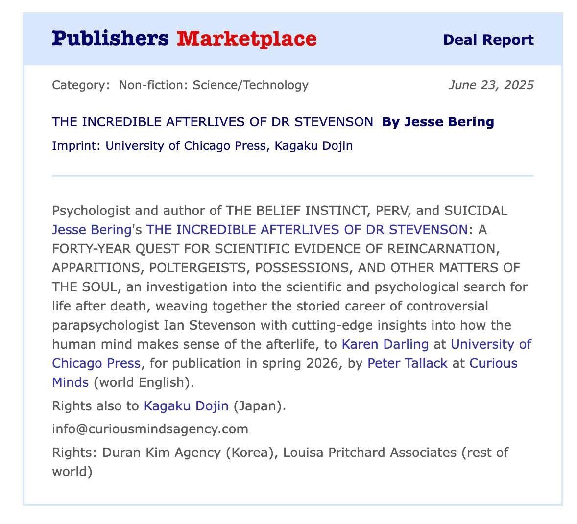 Linda Collins (@lindacwrite) on Twitter photo Honoured to be in this book on the supernatural by Dr Jesse Bering. Jesse interviewed me about incidents recounted in my memoir, Loss Adjustment. #lifeafterdeath <a href="/UofC/">UniversityofChicago</a> Press. Honoured to be in this book on the supernatural by Dr Jesse Bering. Jesse interviewed me about incidents recounted in my memoir, Loss Adjustment. #lifeafterdeath <a href="/UofC/">UniversityofChicago</a> Press.