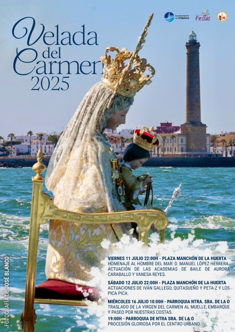 La Virgen del Carmen recorrerá Chipiona por tierra y mar el 16 de julio: horarios y detalles del embarque y la procesión 2025