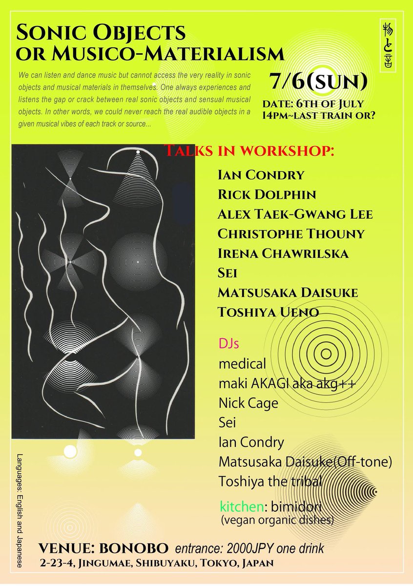 本日7/6(日)、トークディスカッション with DJな神宮前bonoboの名物イベントにてDJでございます。お時間あるかた、時間はないけど覗いてみたかったかた、お待ちしております。
#神宮前bonobo