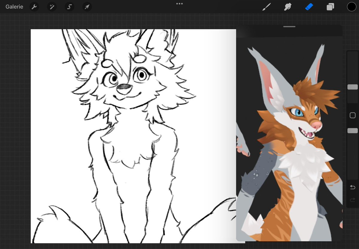 Ayress0609's tweet image. Lil sketch I did for fun for a friend !
Still a Wip but I love the sona !
#furry #furryart