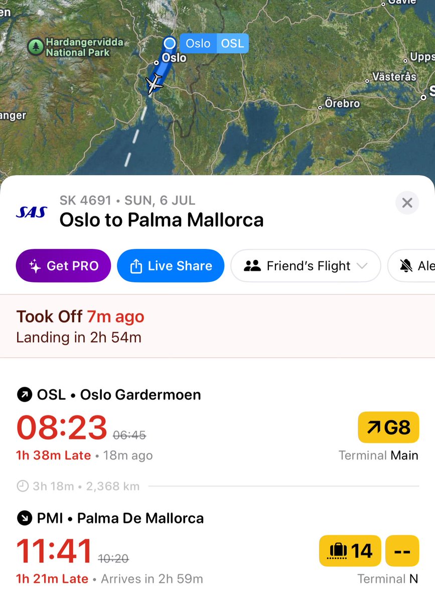Complained a bit too much to the universe about the transit time between my flights back home, so SAS have been kind enough to delay the inbound flight by a couple of hours 🙃