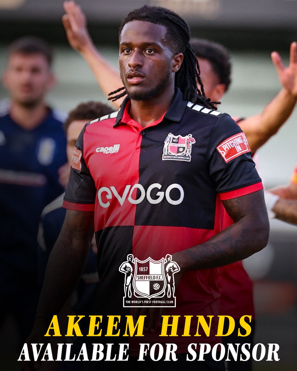 Sheffield Football Club (@sheffieldfc) on Twitter photo Get involved at #TheWorldsFirst and sponsor new signing Akeem Hinds! 🤩
Get in contact with Rob@sheffieldfc.com for more information! Get involved at #TheWorldsFirst and sponsor new signing Akeem Hinds! 🤩
Get in contact with Rob@sheffieldfc.com for more information!