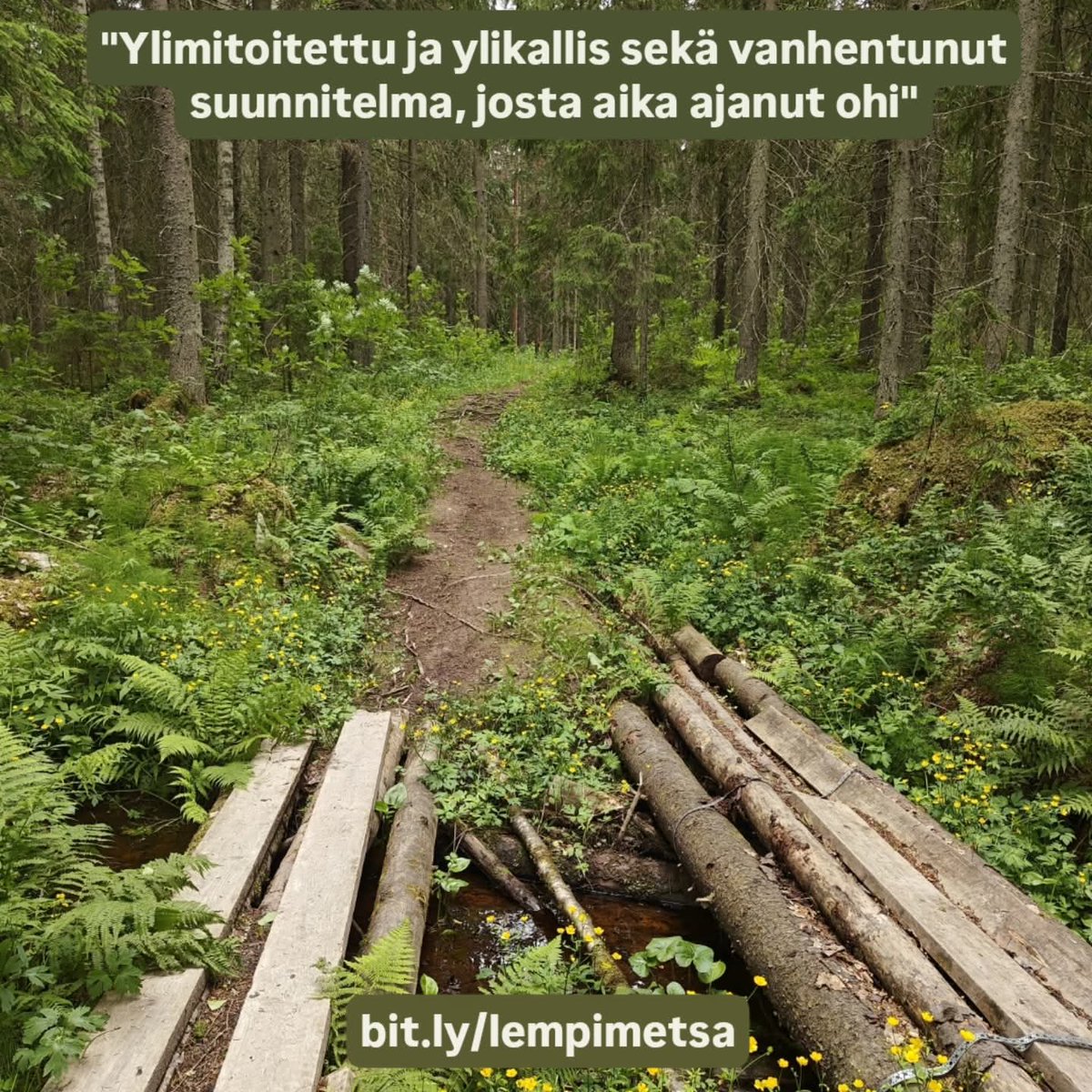 "Ylimitoitettu ja ylikallis sekä vanhentunut suunnitelma, josta aika ajanut ohi"

bit.ly/lempimetsa

#LemPiMetsänPuolesta
#PelastaLähimetsät
#EiPuskiaistenOikaisua 
#EiPuskiaistenMoottoritietä