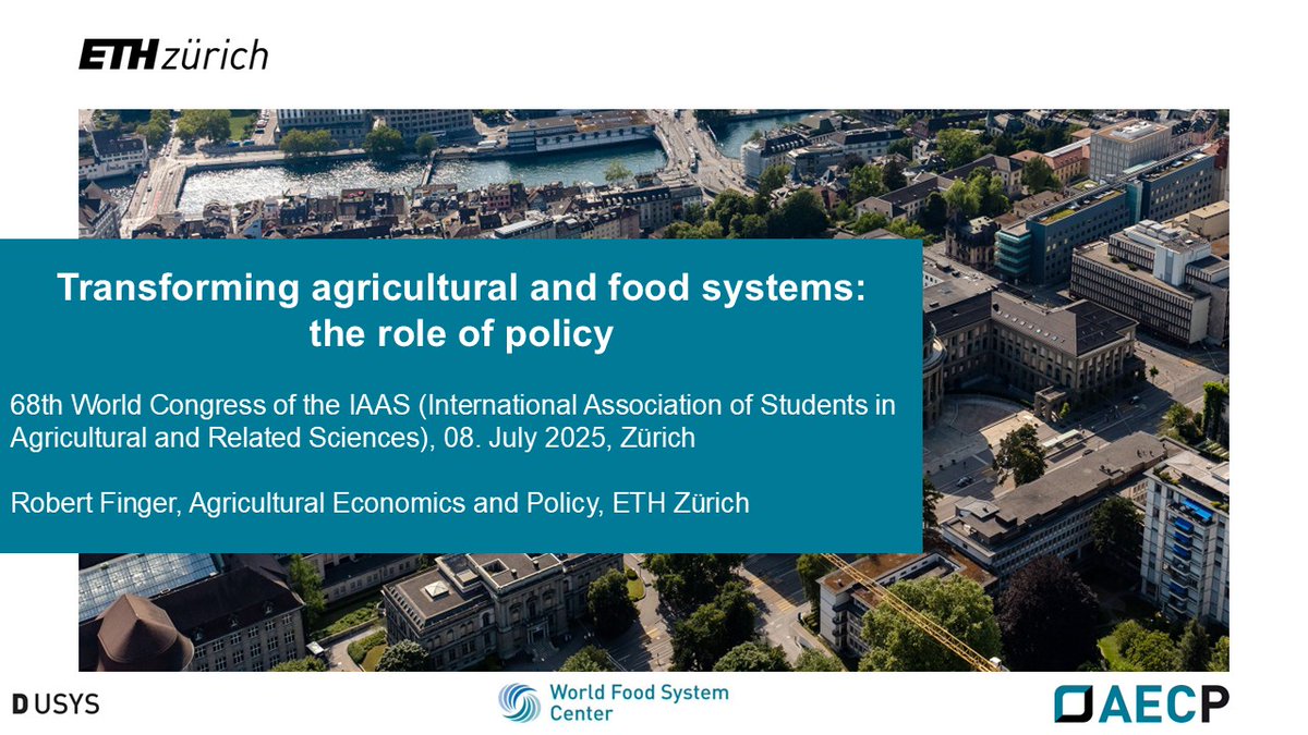 RobertFinger1's tweet image. ‘Transforming agricultural and food systems:  the role of policy’

I am looking forward speaking next week at the 68th World Congress of the IAAS (International Association of Students in Agricultural and Related Sciences)

iaas.ethz.ch/woco-25/