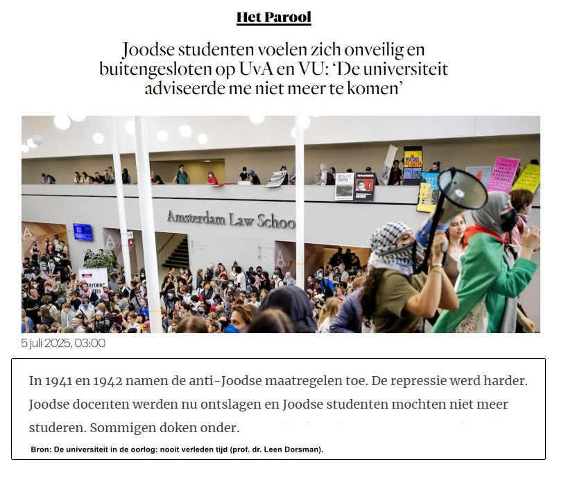 Oude tijden herleven op de Nederlandse universiteiten......
#antisemitisme #Jodenhaat