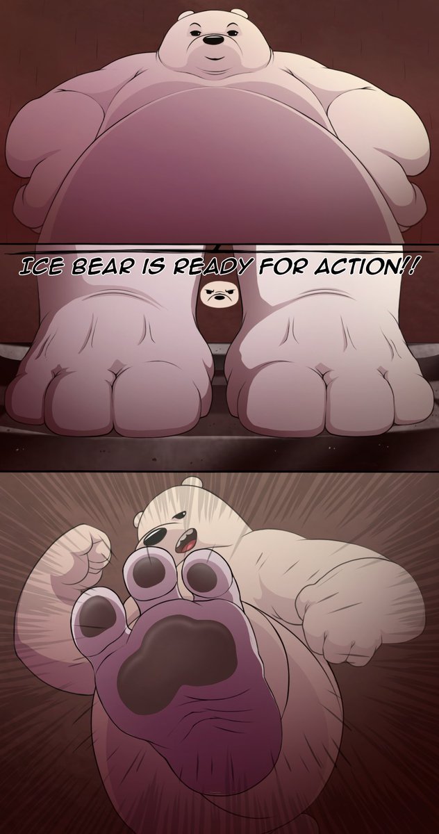 chef_raptor's tweet photo. Commission by  Zjscott2

With Ice Bear (my favorite bear) showing his friendly welcome to every friendly guest, even the little intruders. https://t.co/zLmXKWnSbM