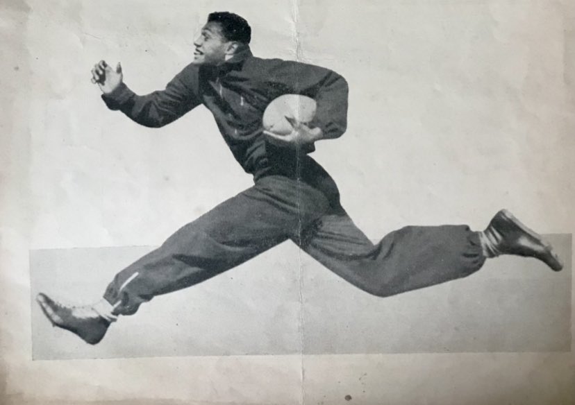 Too few know of Jo Levula, whose nickname was bestowed on the #FlyingFijians A star who electrified when touring Aust in 1950s when Fijian rugby rescued the ARU. Track star, tryscorer + one of rugby’s iconic pics via <a href="/couriermail/">The Courier-Mail</a> 📷 <a href="/wallabies/">Wallabies</a> #AusvFij