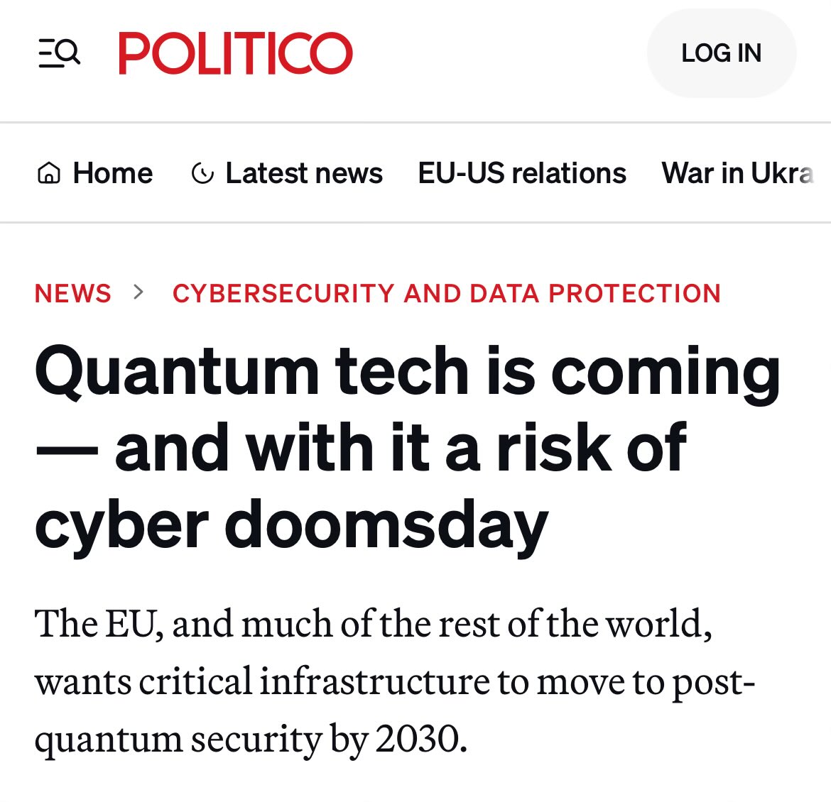 gaughen's tweet image. I’ve been screaming about this for years, hoping someone will listen.
Quantum computers will OBLITERATE our financial and internet security - digital doomsday. The first country to reach quantum supremacy will win global dominance.
We have not prepared for this at all!