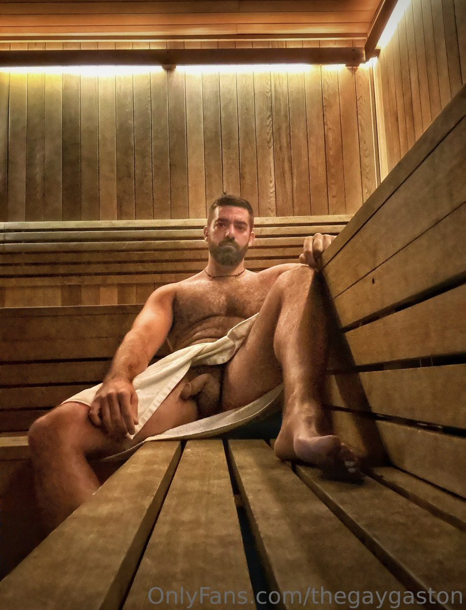 Would you like to walk into a sauna and find a hairy guy sitting there like this?