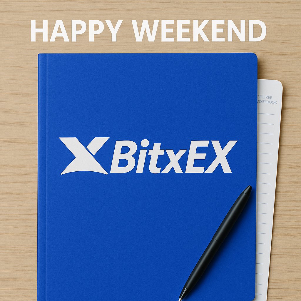 📒✍️ Week’s done. Charts closed.
Time to recharge — markets will still be here on Monday.
 Happy weekend from BitxEX! #BitxEX #CryptoWeekend #WorkLifeBalance