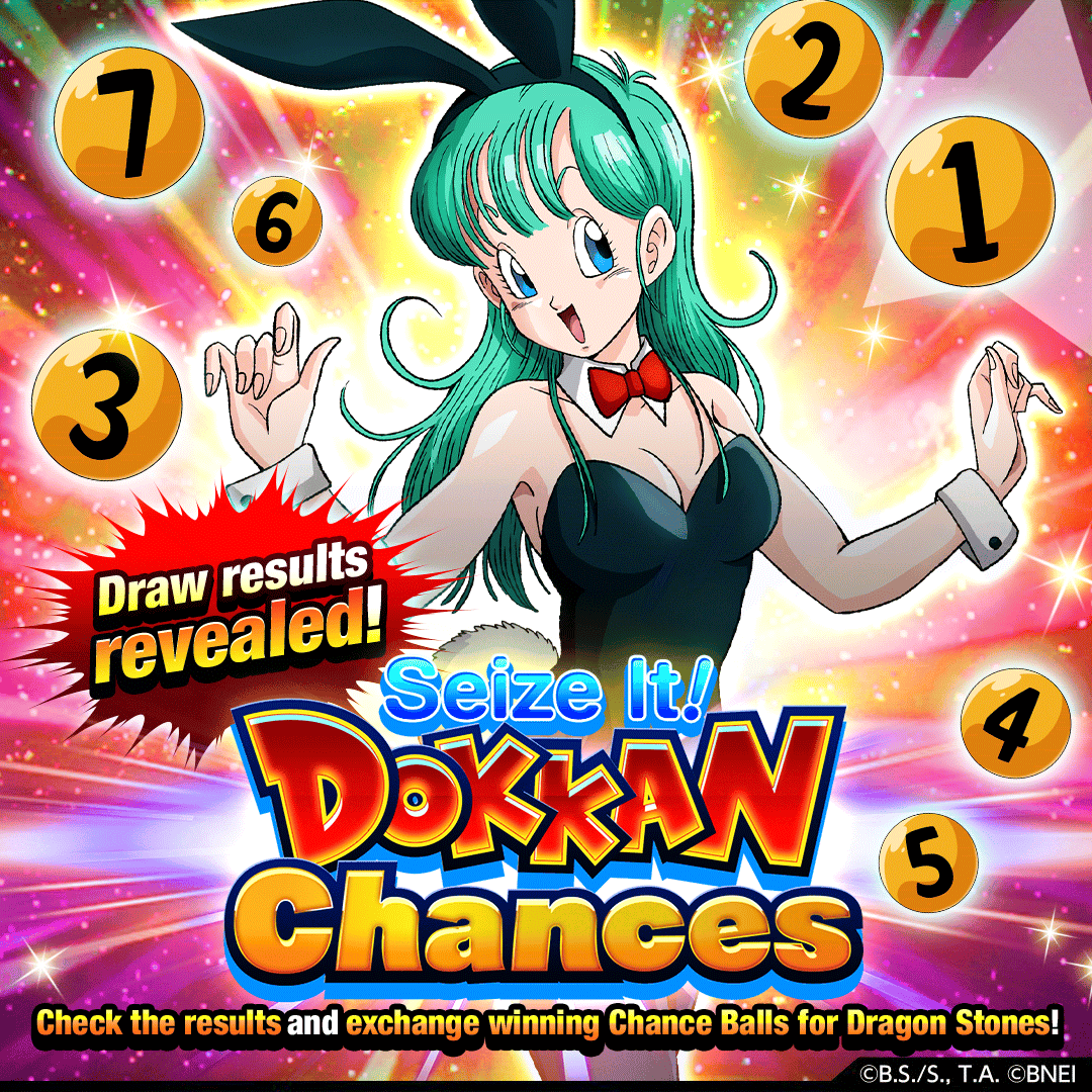 dokkan_global's tweet photo. [Breaking News]

"Seize It! Dokkan Chances" result announcement!

The numbers drawn during the ongoing live stream are 3⃣ and 7⃣!
Feel free to share your results! Enjoy the rest of the live stream!

*Exchange period: Starting from Sun. 7/6 17:00 PST

#GlobalDokkanCampaign #dokkanbattle
