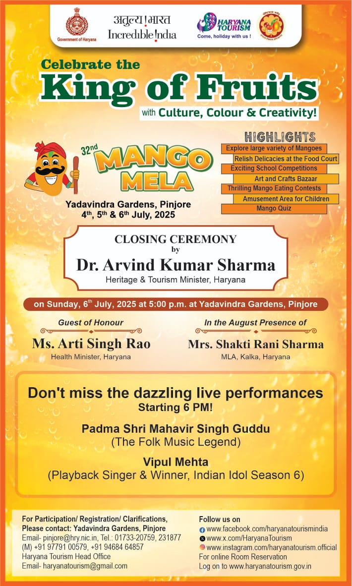 DiprHaryana's tweet image. #Haryana #DIPRHaryana #MangoMela #KingOfFruits #HaryanaTourism #IncredibleIndia