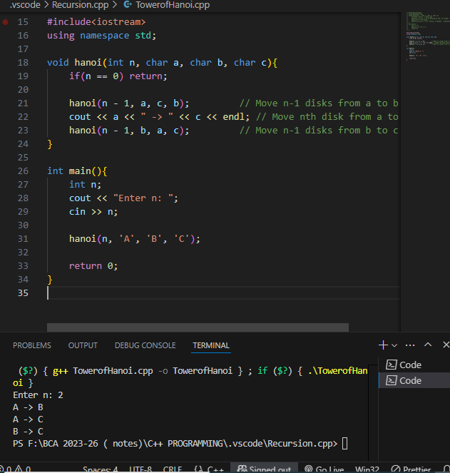 Pushpendra12314's tweet photo. 📅 Day 30 — 6 July 2025
🔁 Practiced recursion with:
✅ Tower of Hanoi
✅ Subsets (Leetcode 78)
✅ Subsets II with duplicates (Leetcode 90)
⚡ Benchmarked pass-by-value vs reference
🔍 Ref = 5x faster, Value = cleaner
#Cplusplus #DSA #Recursion #100DaysOfCode #Leetcode https://t.co/WEeMSKDqwH