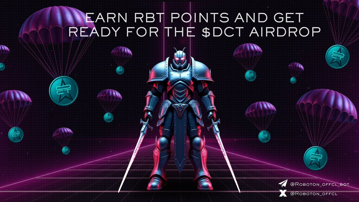 Roboton_Offcl's tweet image. WARRIORS, ARE YOU READY? ⚔️

The war rages on — keep farming RBT Points as the $DCT airdrop approaches 🔥

Your grind will be rewarded. Stay relentless, victory is yours to claim 💯

#ROBOTON #DCT #TRON #AirdropAlert #CryptoRewards #Web3Gaming #BlockchainRevolution