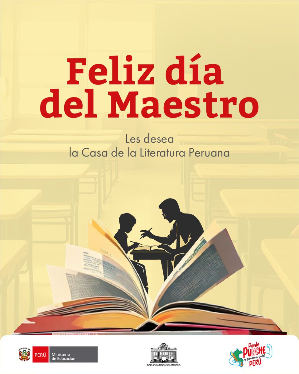 📚✨ ¡Feliz Día del Maestro! Desde la Casa de la Literatura Peruana, saludamos con gratitud y admiración a quienes dedican su vida a enseñar e inspirar. ✨📚 #DíaDelMaestro