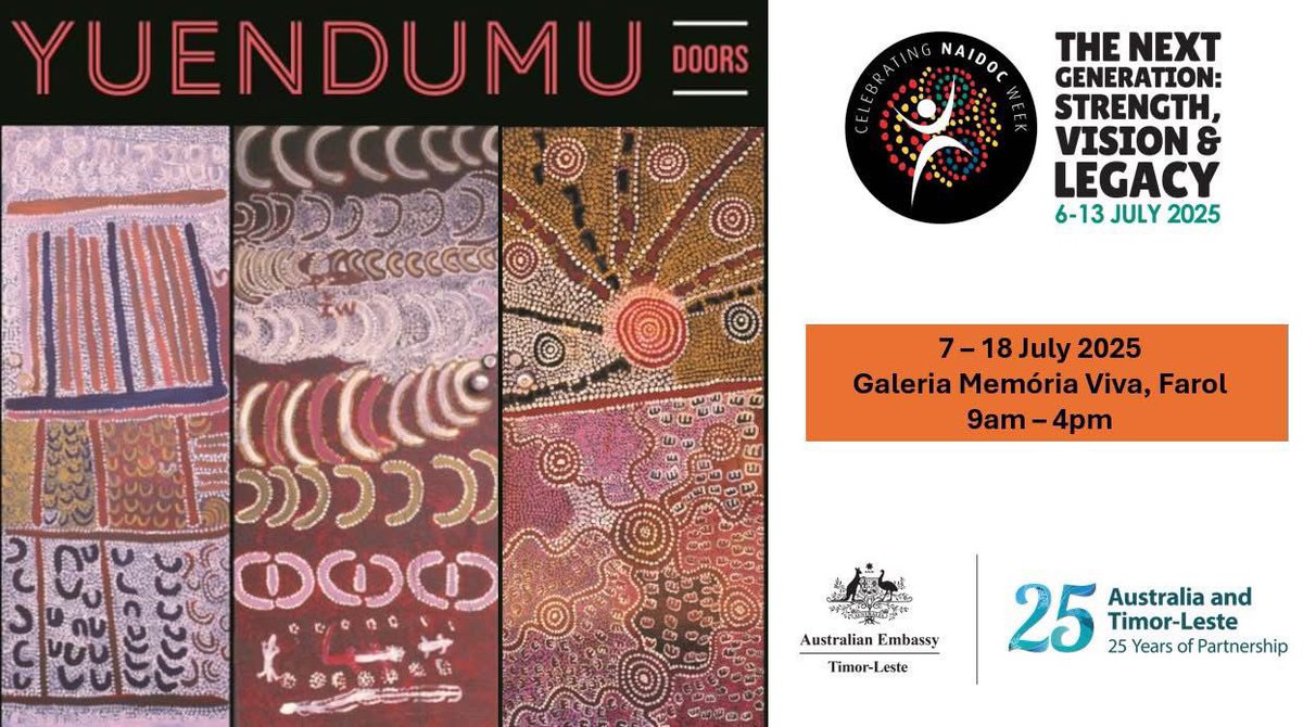 In Dili this week, we are proud to celebrate NAIDOC week with a fantastic exhibition to mark 50 years of honouring and elevating Indigenous voices, culture and resilience. Don’t miss it Dili friends!