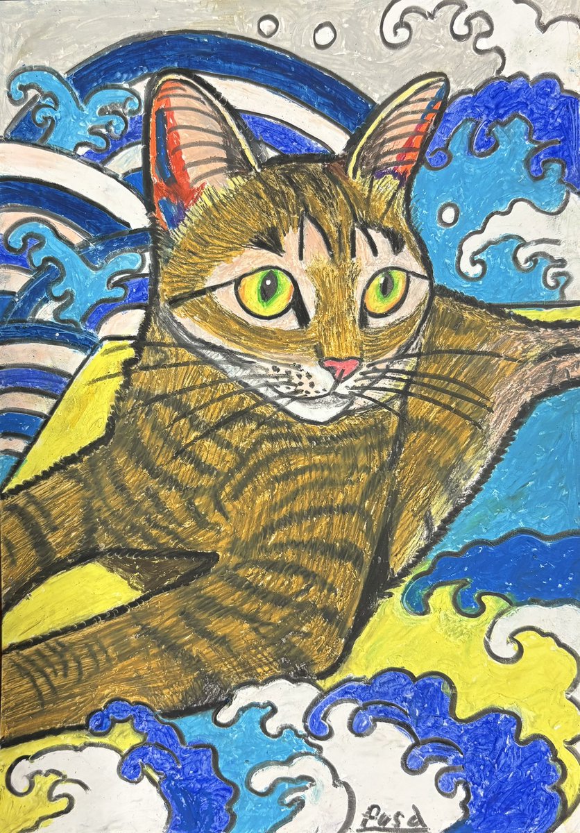 puputaro7's tweet image. 夏の猫を描きました
