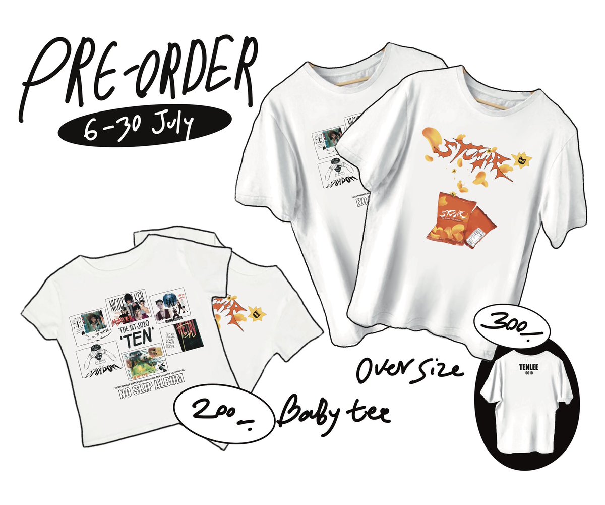 Pre-order 

👕Oversize/Baby tee
📭ค่าส่ง 50 บาท (ตัวต่อไป+เพิ่มตัวละ 10 บาท)
📍 forms.gle/Y3ArL3ep1PQry1…

เนื่องจากมีขั้นต่ำในการผลิต 
หากยอดสั่งซื้อไม่ถึงขั้นต่ำเราขออนุญาตยกเลิกการพรีออเดอร์และคืนเงินนะคะ

กำไรหลังหักค่าใช้จ่ายสนับสนุน SO10