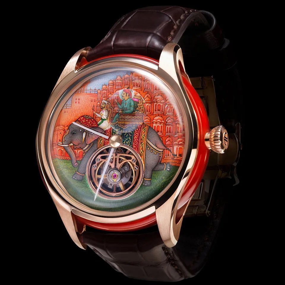 Watchbazar's tweet image. Titan’s first-ever in-house tourbillon movement—Jalsa a marvel with 144 components and 14 jewels.