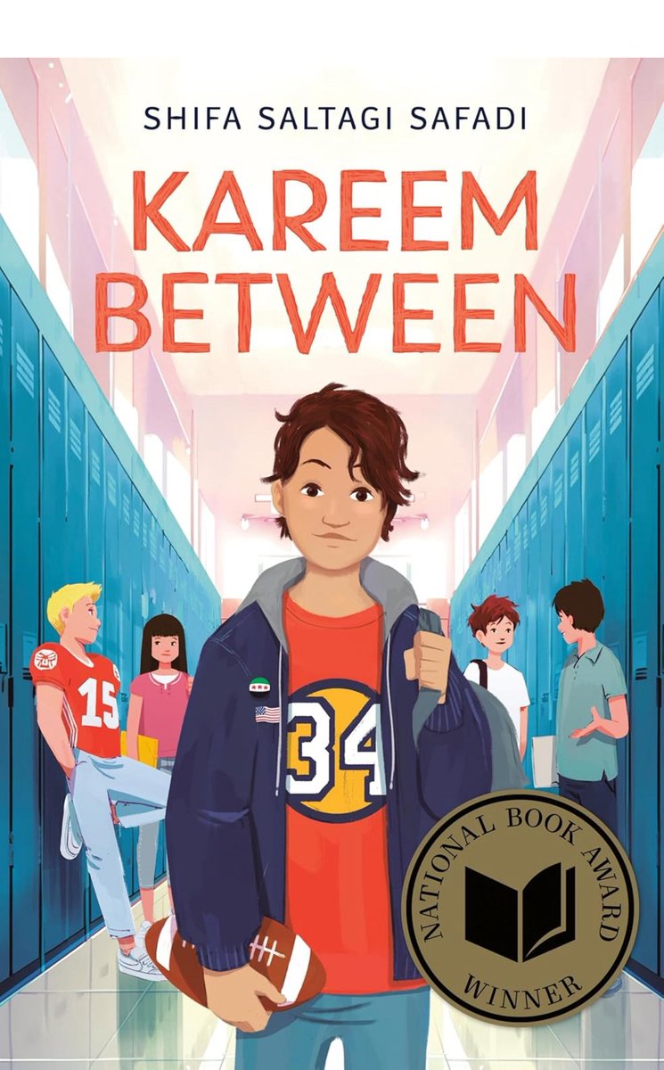 RelaWorsham's tweet image. Summer 2025 Read #18 Kareem Betweem by Shifa Saltagi Safadi. Kareem feels he doesn’t belong anywhere, stuck in the middle. His mother travels to Syria &amp;amp; cannot return. A well-written novel in verse from Kareem’s POV w/ football facts &amp;amp; comparisons throughout will connect w/ kids.
