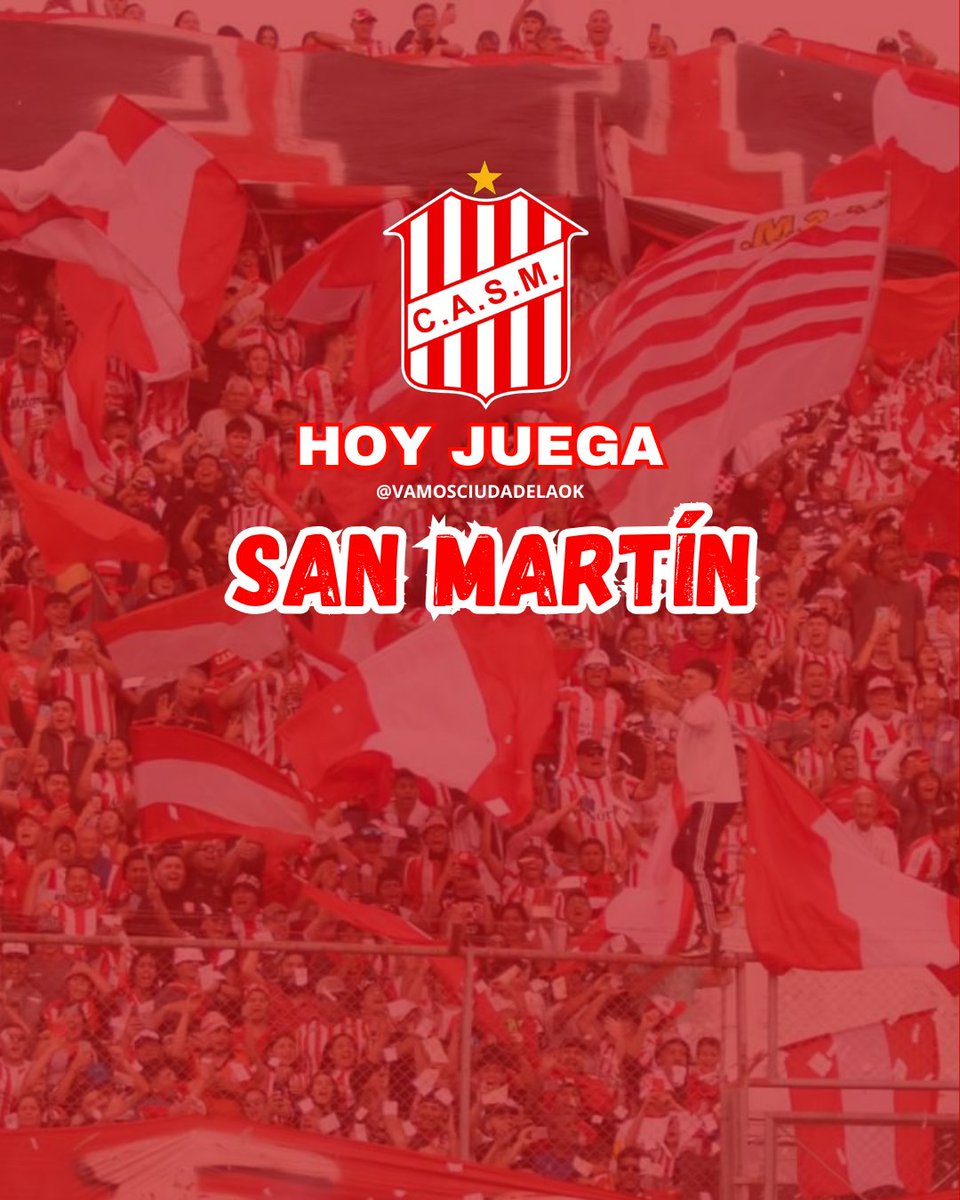 Hoy juega San Martín!

🔴⚪️ #PrimeraNacional

🆚 Güemes (SdE)
📌 Fecha 21
📆 6 de julio
⏰ 17:10 Hs.
🏟 Estadio Madre de Ciudades
📺 TyC Sports
👨‍⚖️ Bryan Ferreyra

⚽️ #VamosCiudadela
#sanmartindetuc
#SanMartínTuc
#sanmartindetucuman
<a href="/casmoficial/">Club Atlético San Martín</a>