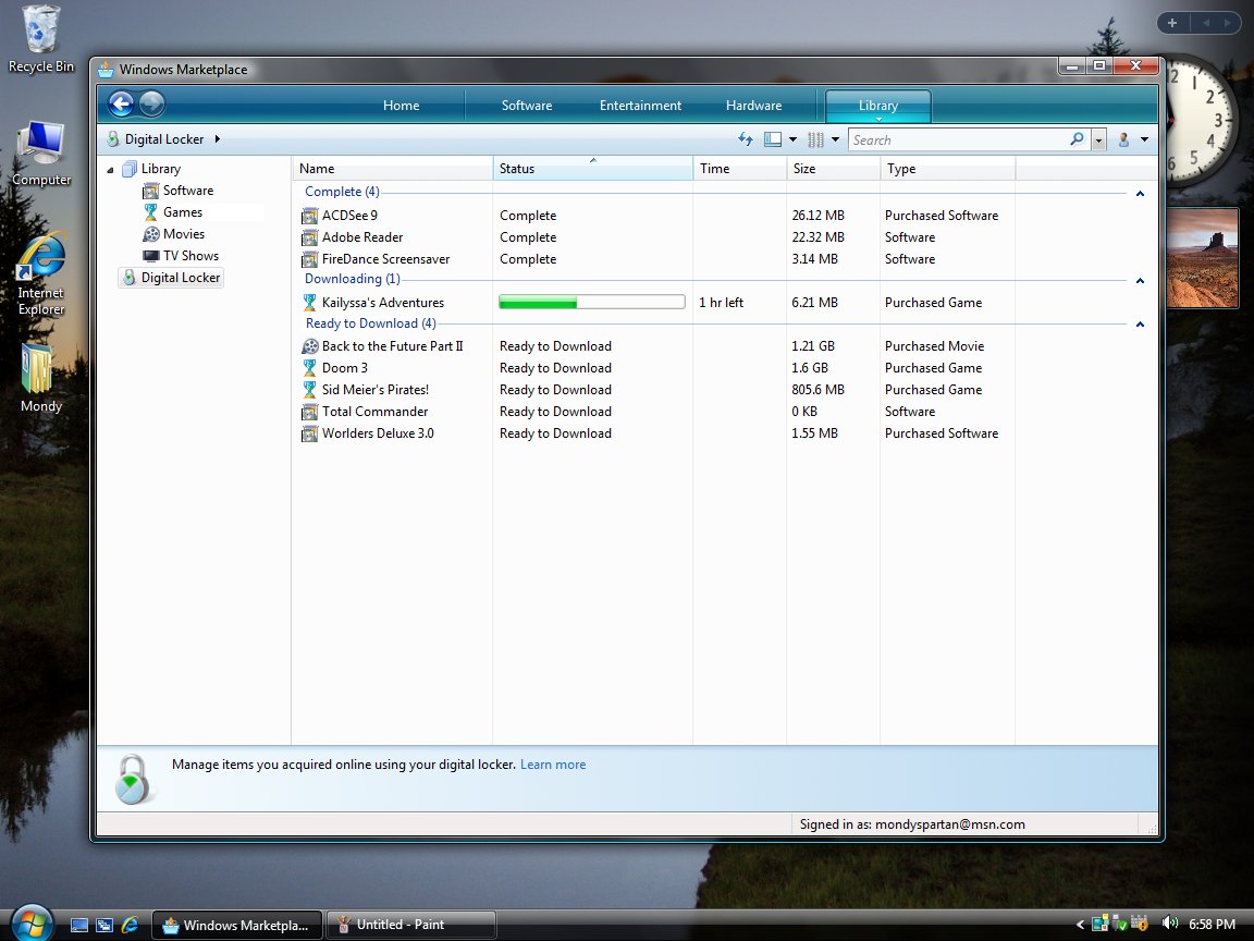 tehmondspartan's tweet image. Windows Marketplace on Windows Vista reimagined (concept)