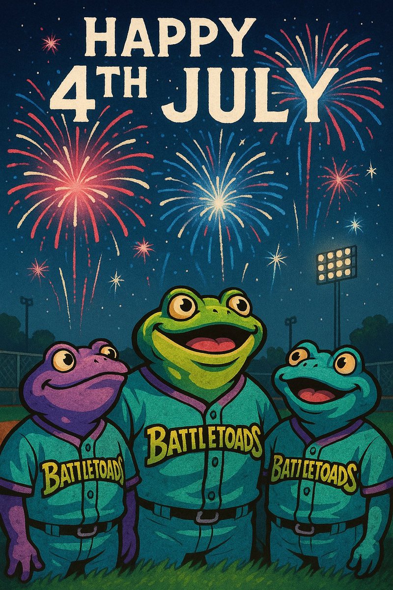 OCBattleToads's tweet image. Better late than never ...

Hope everyone celebrated well and safely 

#4thjuly2025 #battletoads #fearthetoads #wiffleball