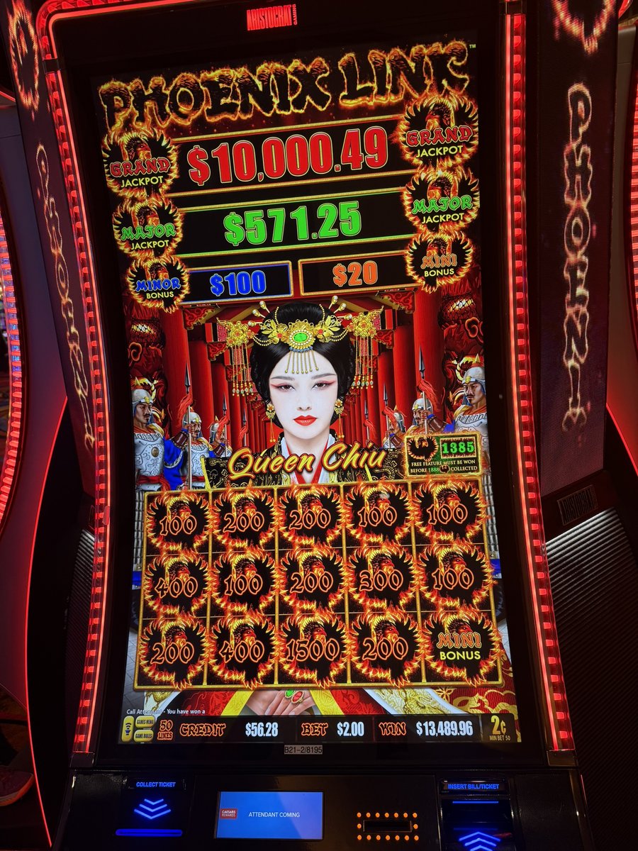 Our mystery guest rose from the ashes with a sizzling 🔥 win! Congratulations 🎊 to this Caesars Rewards member on their $13,489.96 jackpot💰on the Phoenix Link slot machine! 🎰 

Must be 21 or older. Gambling problem? Call or text 1-800-GAMBLER.