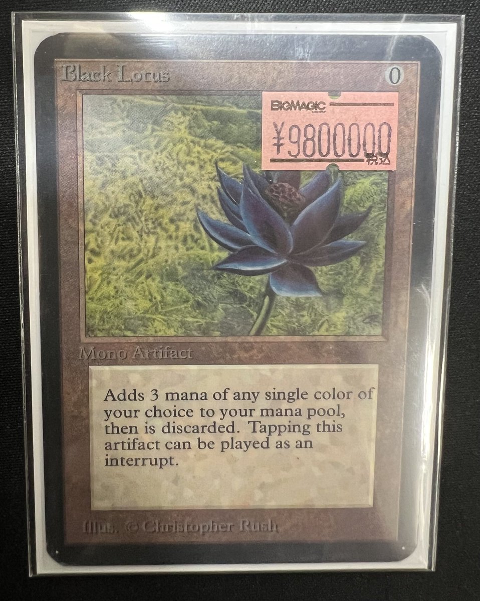 【#MTG #MTG_BMA 】
アルファ版Black Lotusを入荷しました！
お値段は税込¥9,800,000‐です！！
こちらのお品物はBIGWEBからも注文できます！！！
mtg.bigweb.co.jp/card/?stock_id…